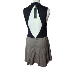 NWT Fashion Nova Hazel Pleated Mini Dress – Size 1X – Brown Combo